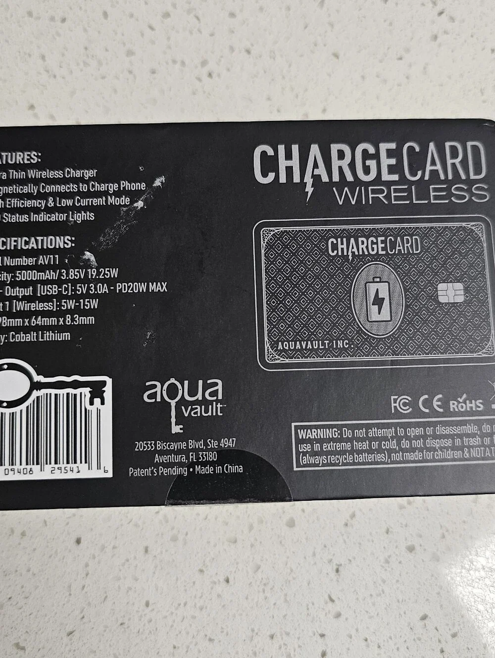 aquavault new chargecard